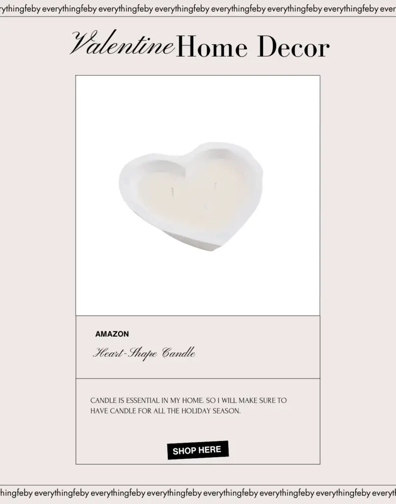 Valentine’s Decor Heart Shape Candle