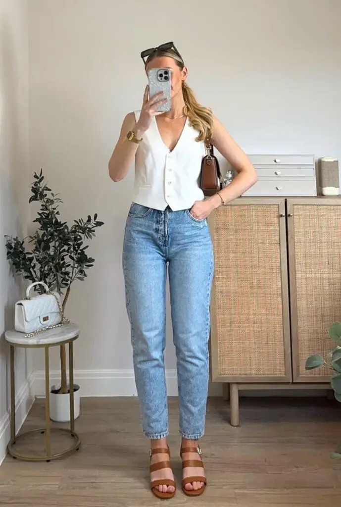 summer mom jeans outfit